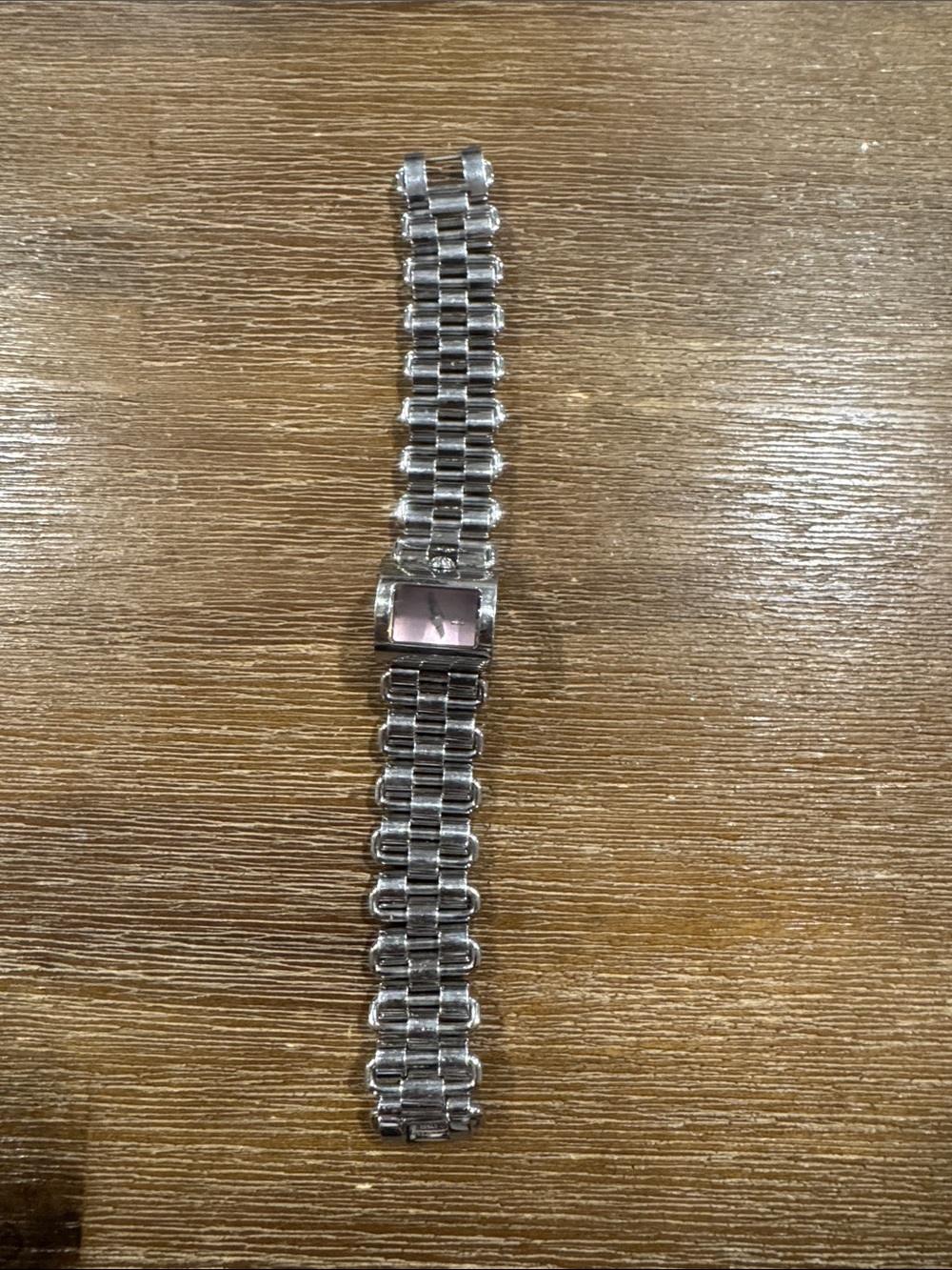 Dolce & Gabbana Silver Link Bracelet Watch with Pink Dial